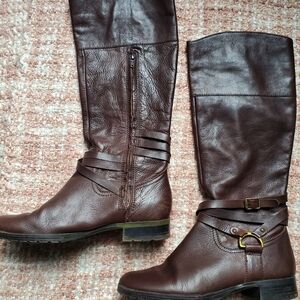 Ralph Lauren Dark Brown Leather Heeled Boots